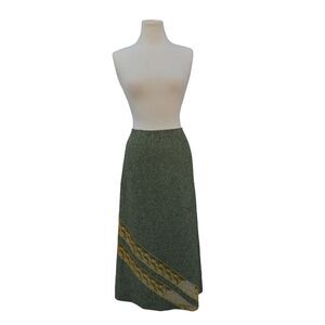 Vintage Virgin Wool Green Dress Skirt 44